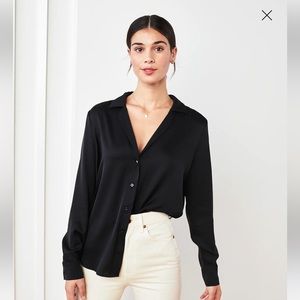 Quince silk shirt size small, black, NWOT